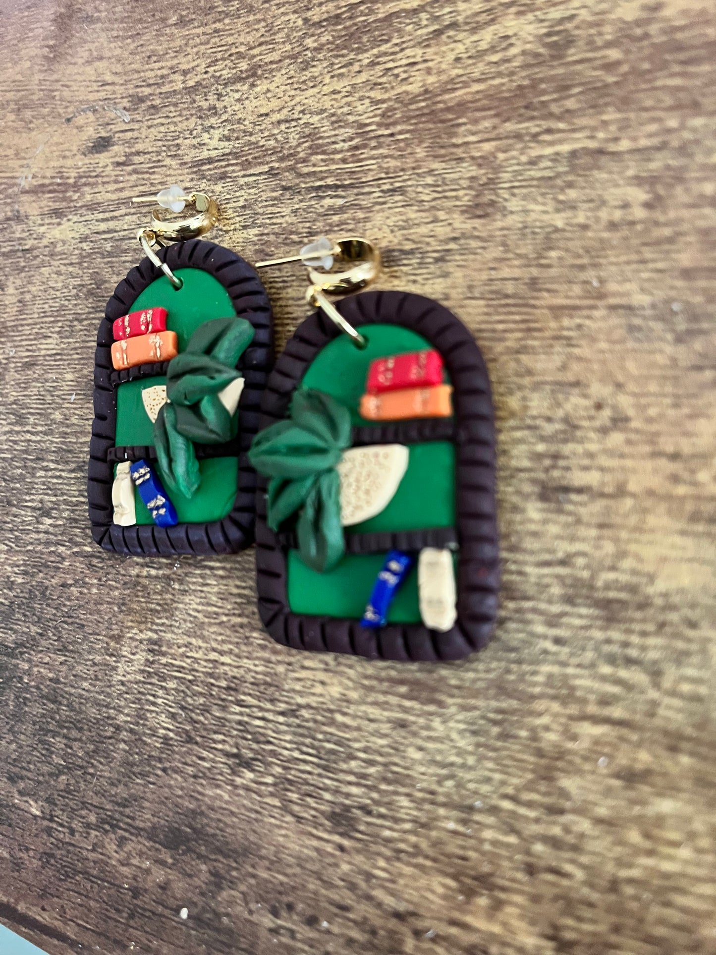 Back to School Bookcase BTS Dangle Earrings 1955