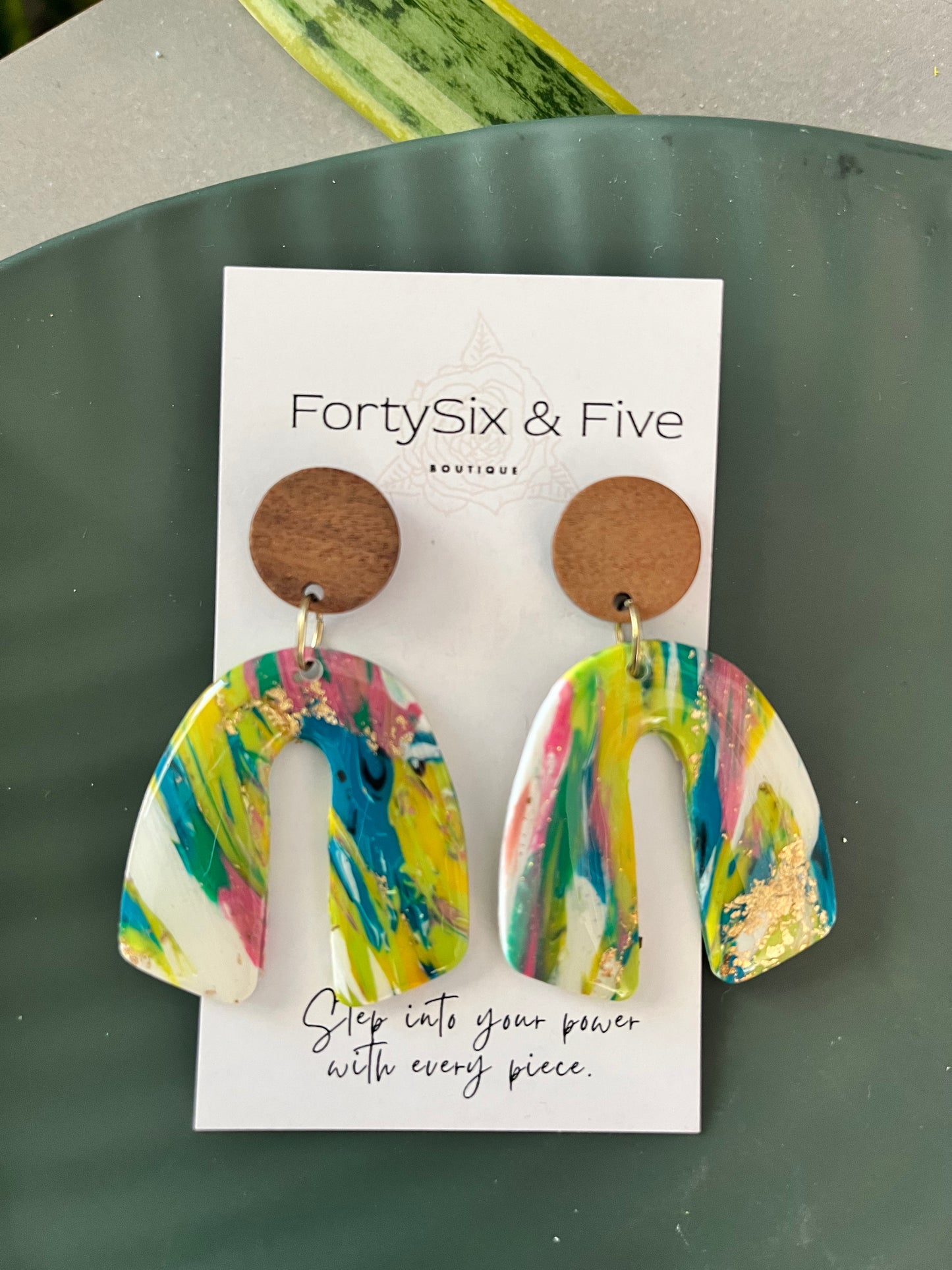 Green multicolor “Carmen” Earrings 1955