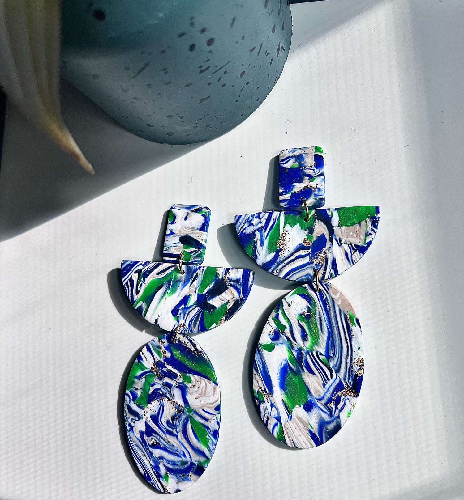 Patterned Marble Dangles