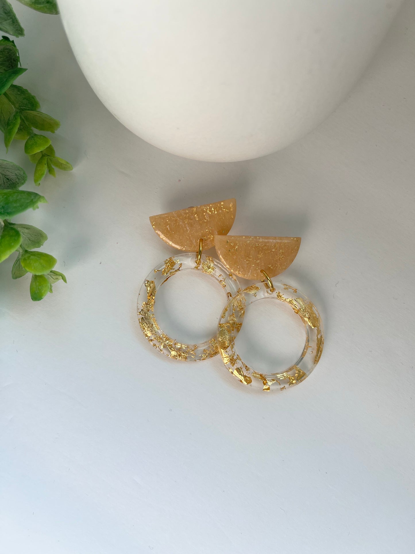 Christina Mei polymer clay and brass dangle  earrings 1955