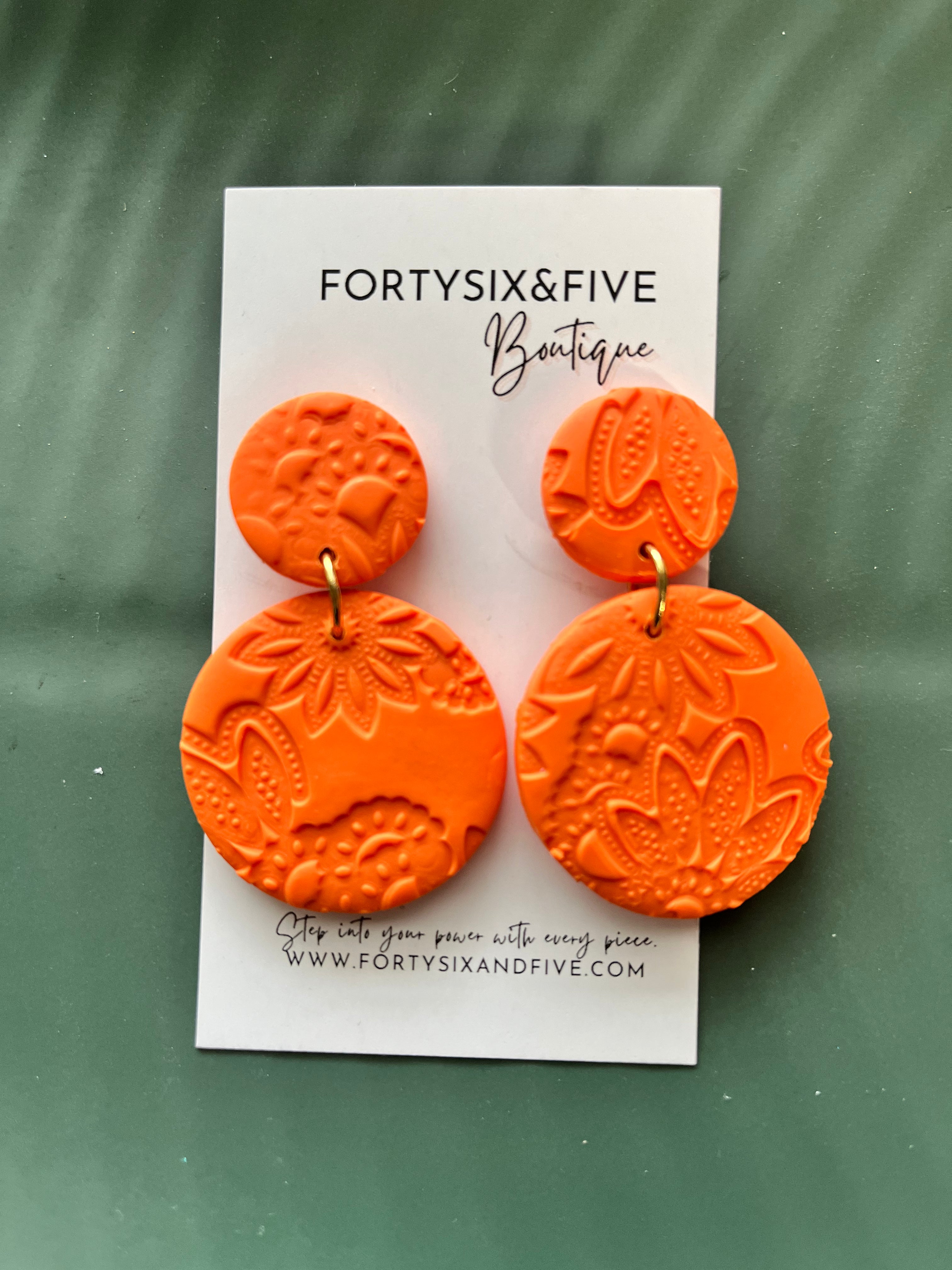 Tangerine candy Earrings  1955