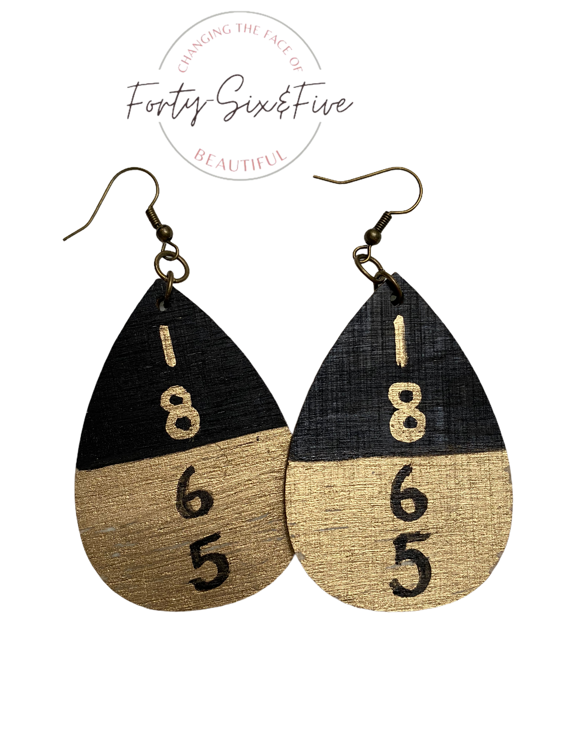 Juneteenth wooden 1865 Expressions Earrings small