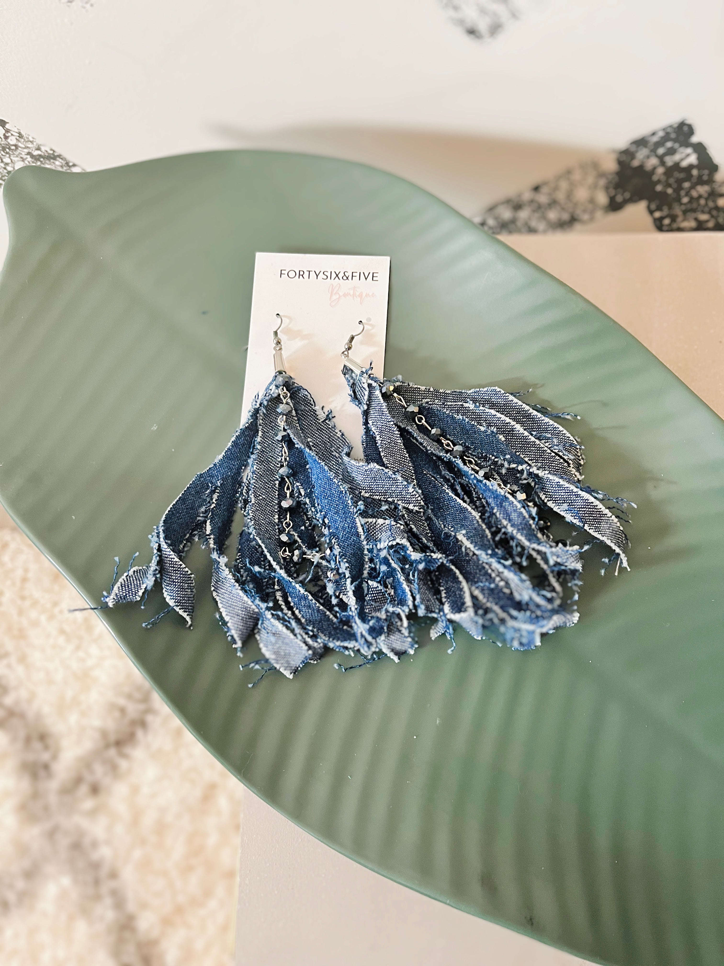 Billie Jean Denim dangle Earring 1955
