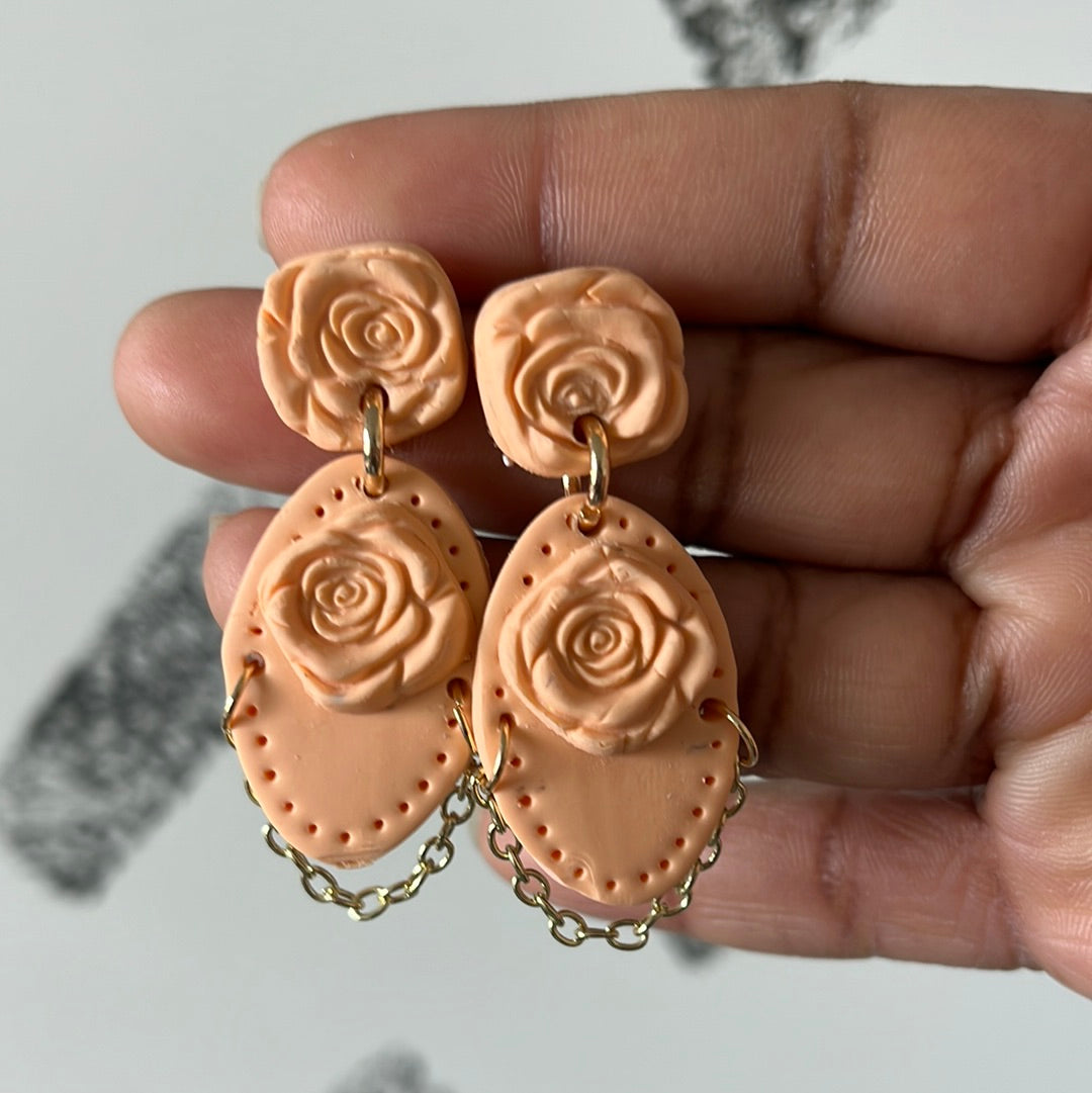 Apricot Lea Earrings  1955